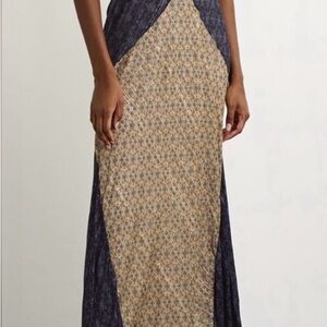Rag & Bone Blue and Tan Maxi Skirt